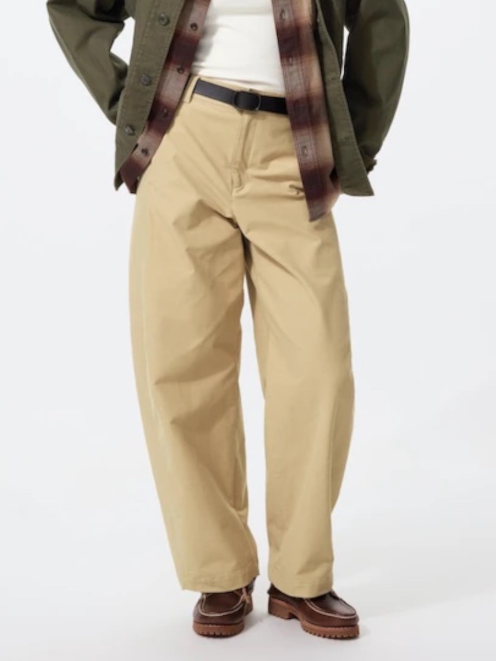 UNIQLO Unisex Jersey Barrel Leg Pants Olive Green Size S NWOT